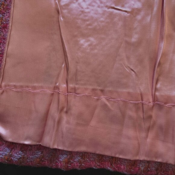 VINTAGE HAND STITCHED DOUBLE-BREASTED WOOL FEEL PINK COAT. WOMENS SMALL - Picture 11 of 16